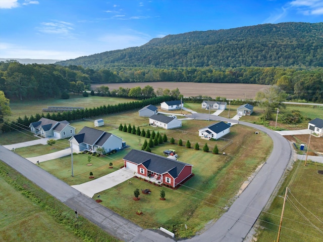 aerial view with a rural view