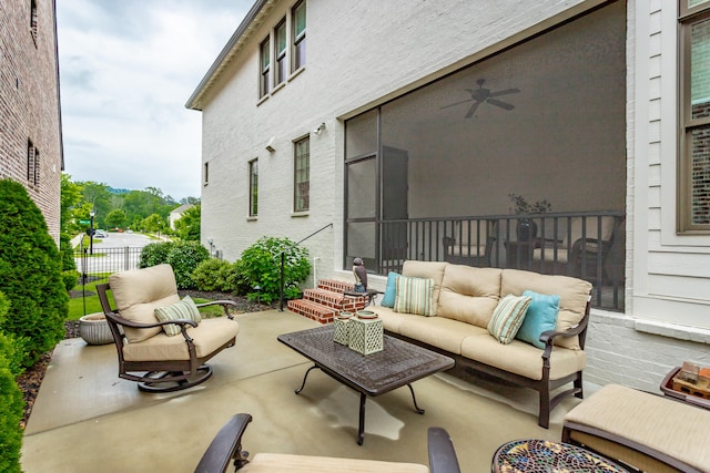 view of patio / terrace with an outdoor living space