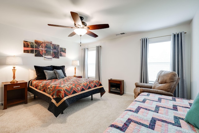 144 Ridgelake Cir Unit 122, Fort Oglethorpe, GA 30742 - bedroom featuring light carpet and ceiling fan