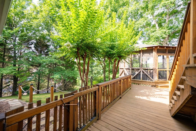 view of wooden deck