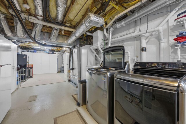 interior space with independent washer and dryer