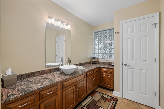 bathroom featuring vanity and tile patterned floors