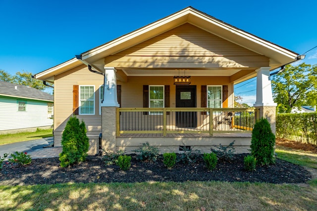 bungalow-style house with a porch