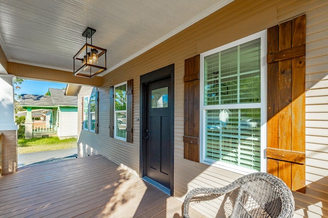 wooden deck with a porch