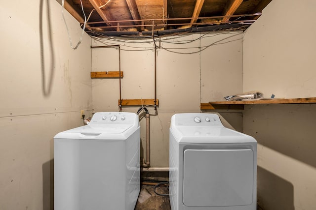 laundry room featuring washer and clothes dryer