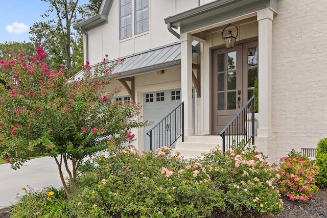 entrance to property with a garage