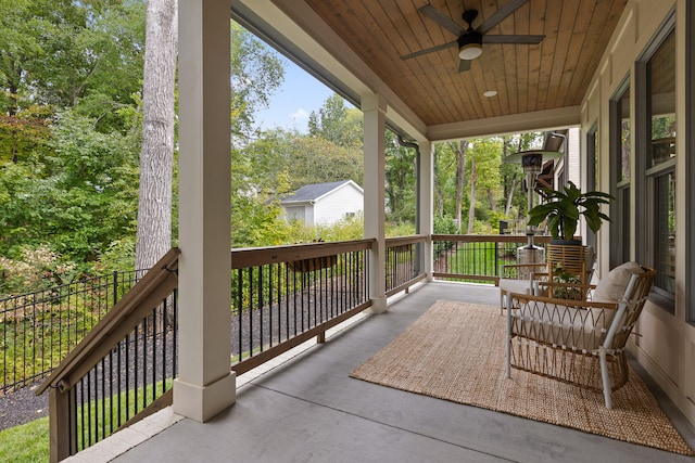 view of patio / terrace with ceiling fan