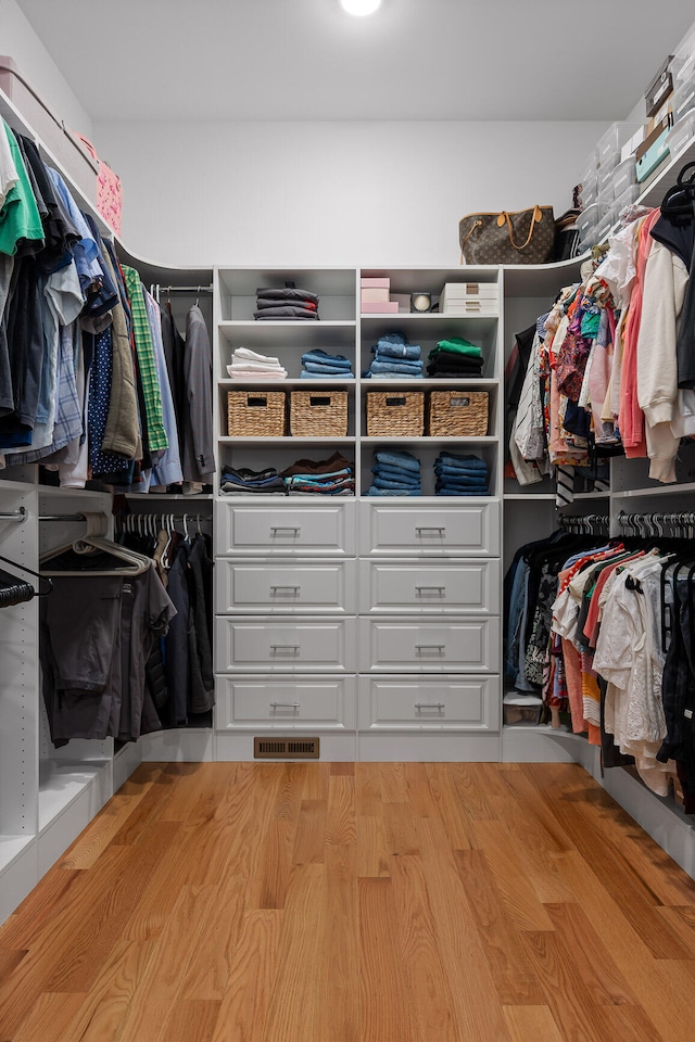 view of walk in closet