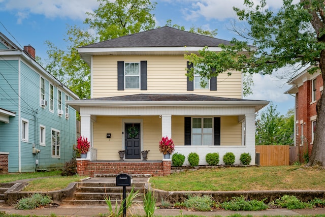 view of front of property with a porch