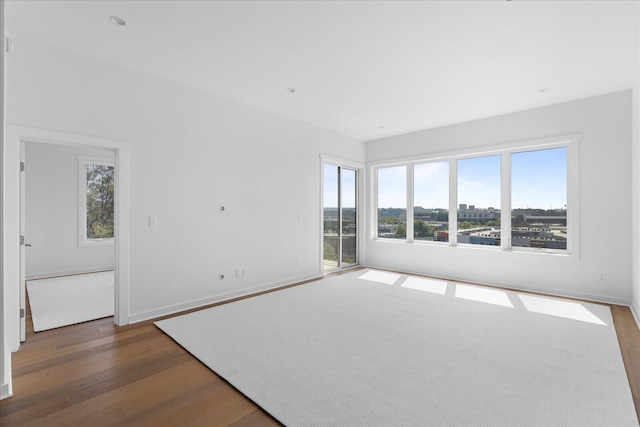 interior space with dark wood-type flooring