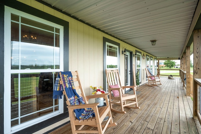 deck with covered porch