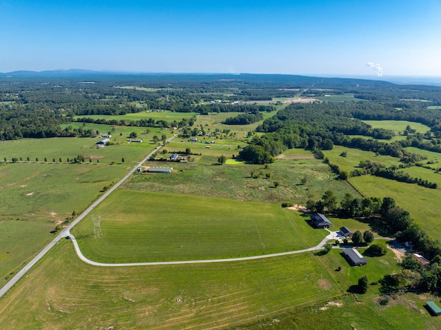 aerial view featuring a rural view