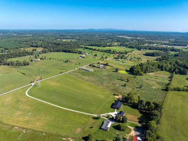 drone / aerial view featuring a rural view