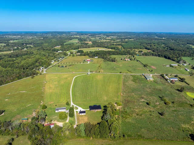 drone / aerial view featuring a rural view