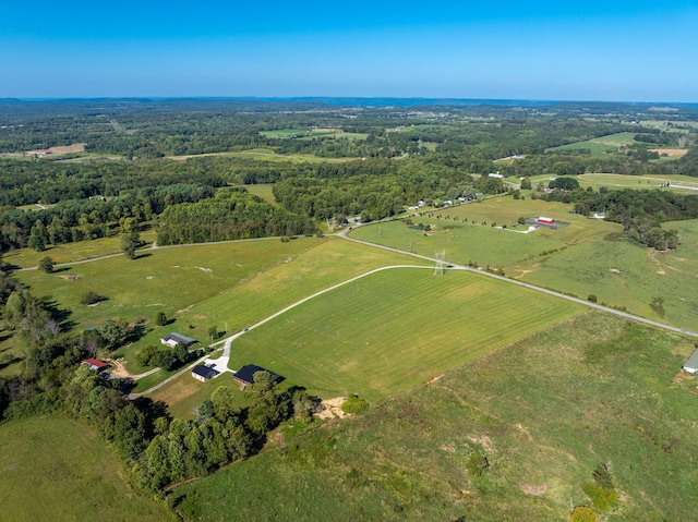 aerial view with a rural view