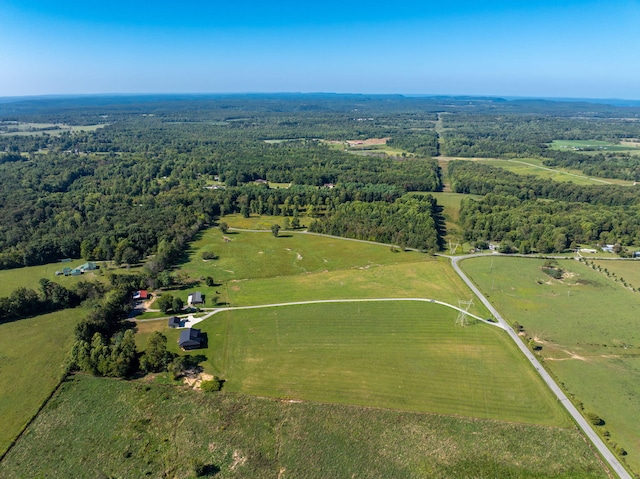 aerial view with a rural view