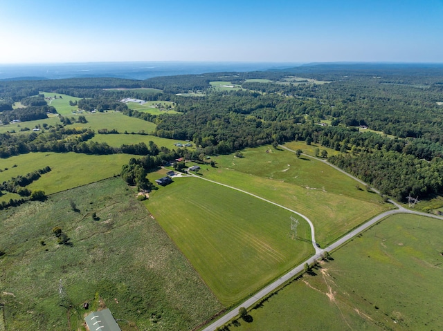 aerial view with a rural view