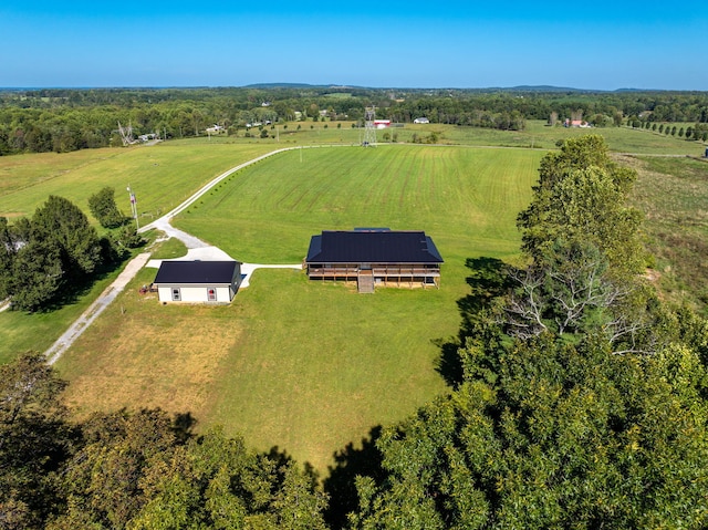 aerial view featuring a rural view