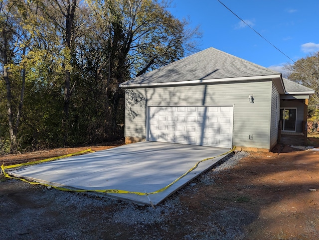 view of home's exterior with a garage