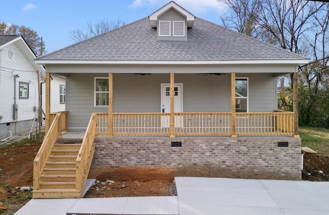 bungalow-style home with covered porch