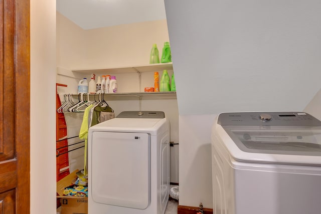 laundry area with washing machine and dryer