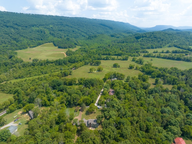 aerial view with a mountain view