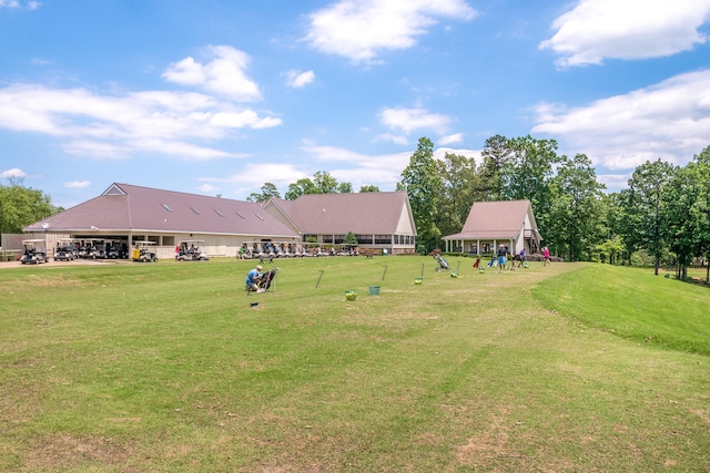 view of yard with a playground