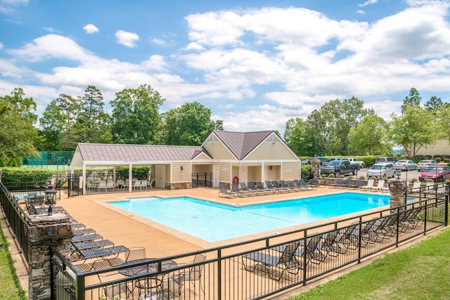 view of pool with a patio area