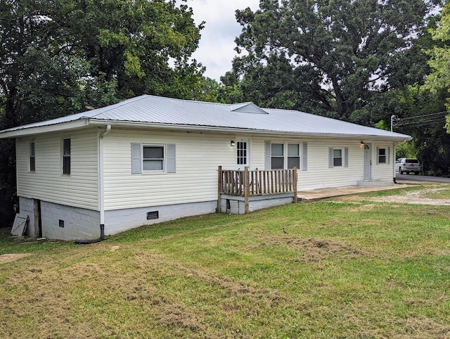 2 Bell Ave, Rossville, GA 30741 - rear view of property with a lawn, metal roof, and crawl space