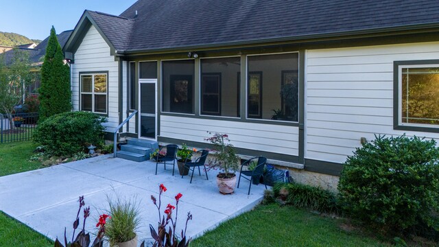 view of home's exterior featuring a patio area