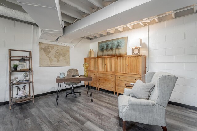 office featuring hardwood / wood-style flooring