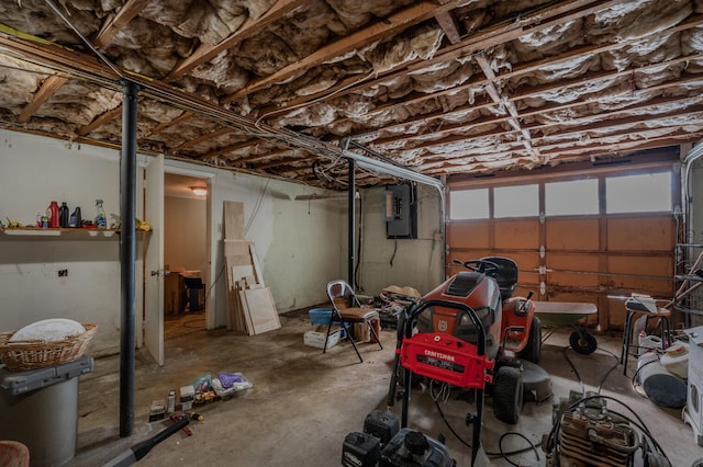 garage featuring electric panel