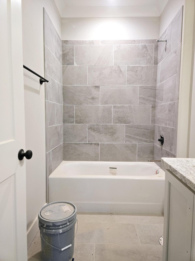 full bath featuring shower / washtub combination and vanity