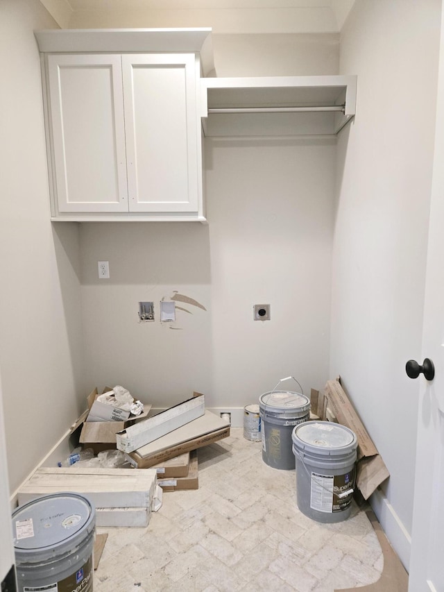 washroom featuring washer hookup, hookup for an electric dryer, and baseboards