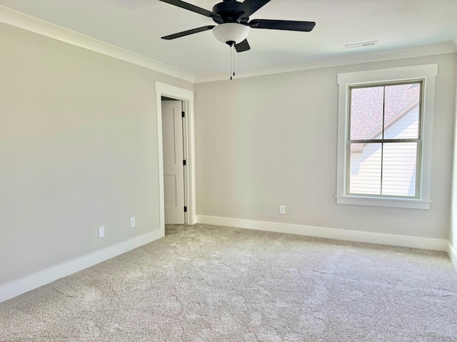 269 Quartz Dr Unit 21, Chickamauga, GA 30707 - empty room featuring carpet flooring, baseboards, a ceiling fan, and ornamental molding