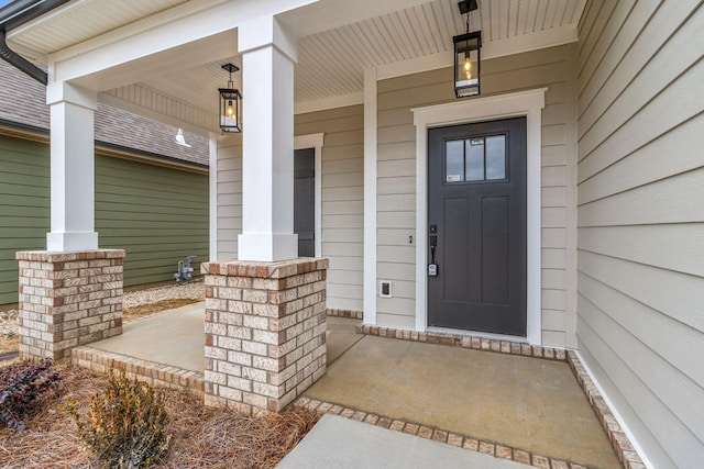 property entrance with a porch