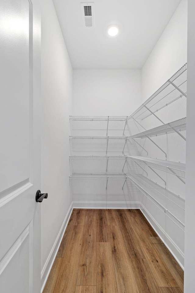 spacious closet featuring wood-type flooring