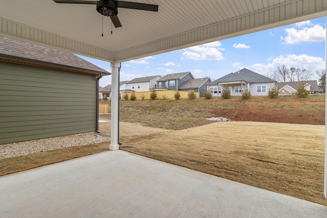 view of patio with ceiling fan