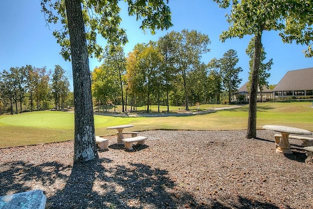 view of home's community with a lawn