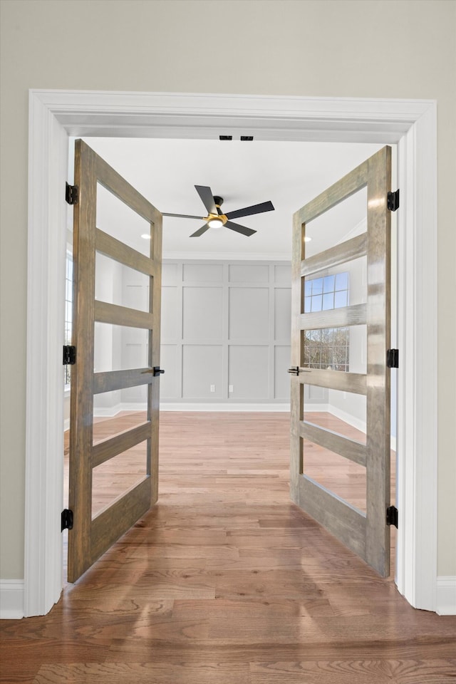 interior space with light hardwood / wood-style floors