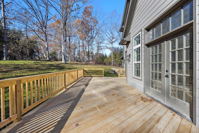 deck featuring french doors