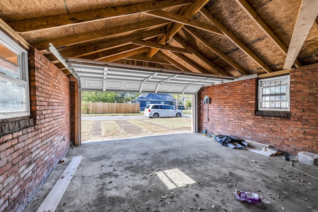 view of garage