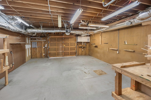 basement with electric panel