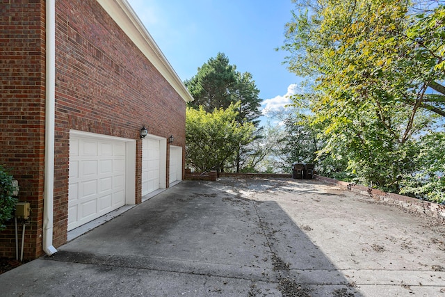 view of garage