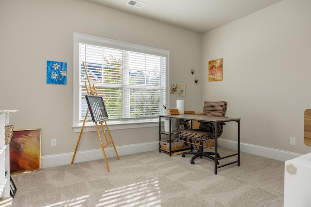 view of carpeted office