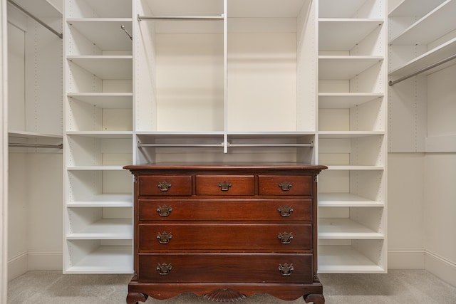 spacious closet with carpet flooring