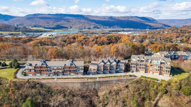 aerial view featuring a mountain view