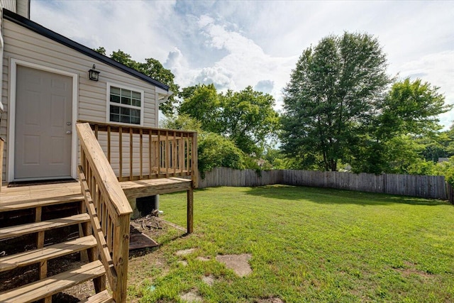 view of yard with a deck