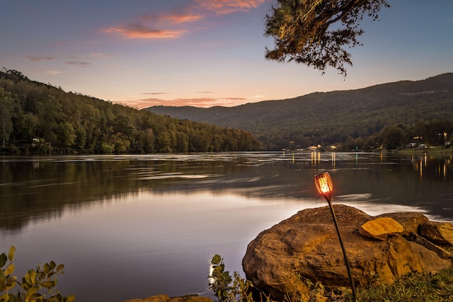 water view with a mountain view