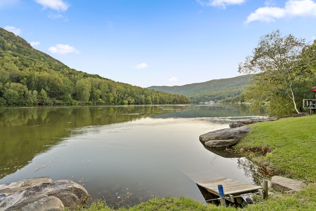 property view of water featuring a mountain view